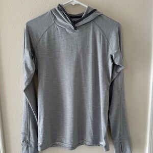 NRS Silkweight Light Gray Hooded Long Sleeve UPF 50 Shirt XS Women